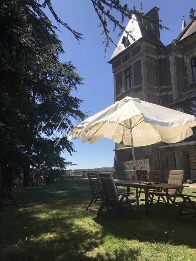Majestueux château de style Renaissance perché sur un rocher en Suisse Normande.